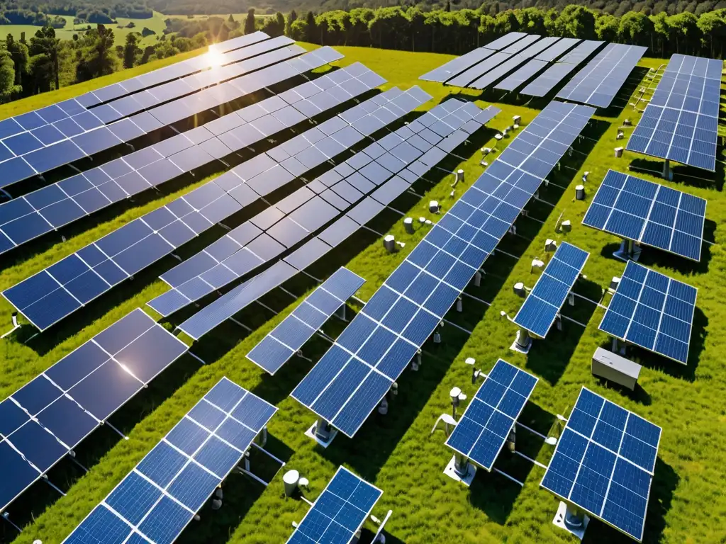 Instalación de paneles solares en paisaje natural, reflejando innovación energía solar y legislación ambiental