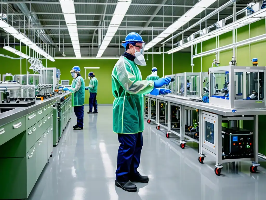 Fabricación tecnológica sostenible en entorno ecológico Instalación de fabricación tecnológica moderna y limpia, cumpliendo con la legislación ambiental