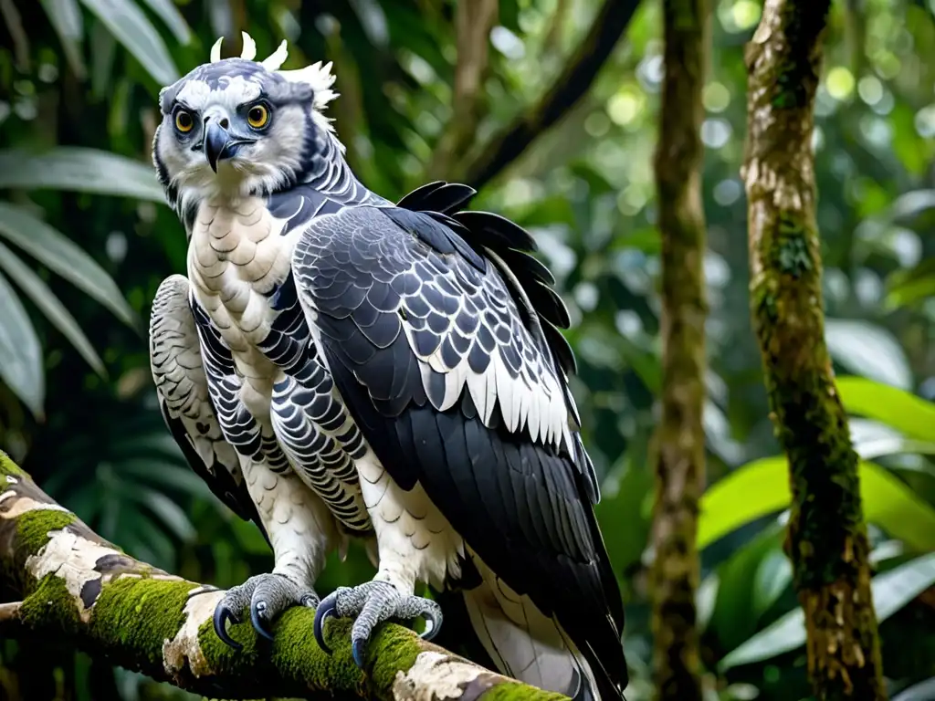 Un majestuoso águila arpía en la selva amazónica