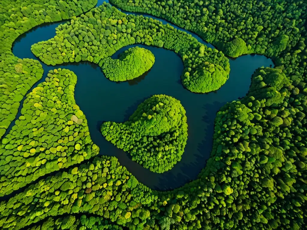 Un majestuoso paisaje aéreo de la vasta selva amazónica con el Tratado Cooperación Amazónica impacto global, reflejando su belleza natural y vitalidad