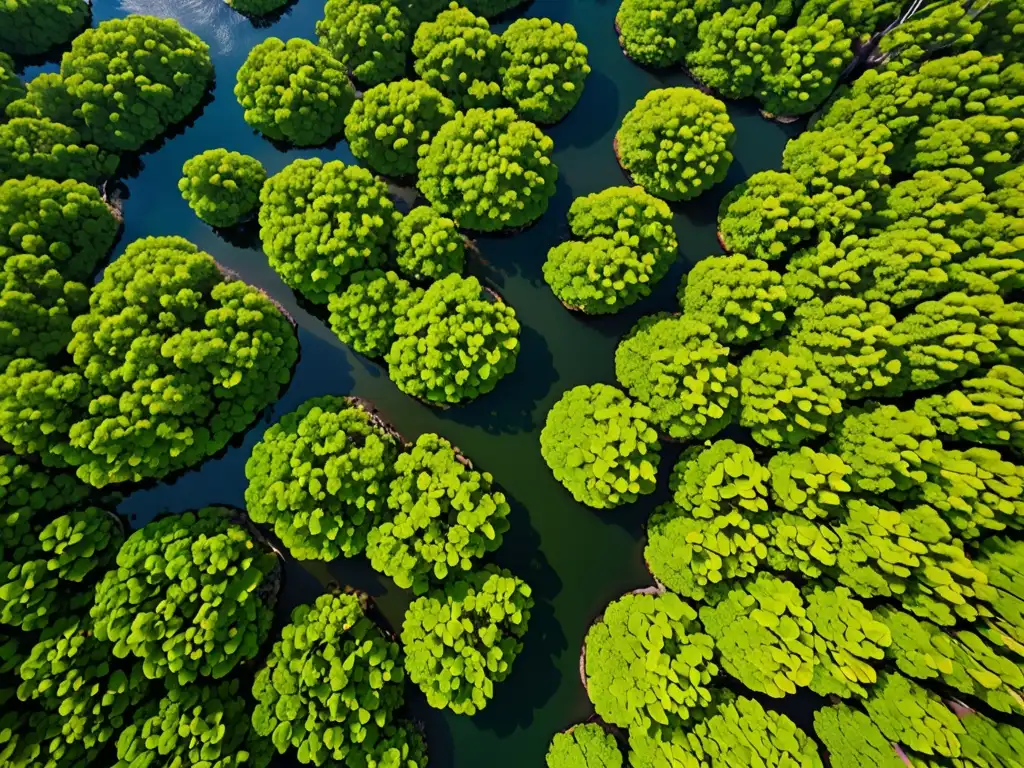 Maravilloso ecosistema de manglares en México, con vida silvestre y raíces intrincadas bajo el agua clara