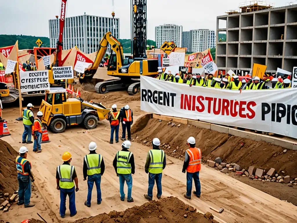 Manifestación pacífica en obra: Impacto de infraestructuras controvertidas