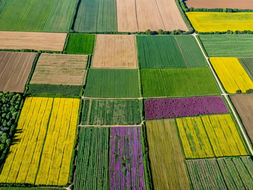 Un paisaje agrícola de biodiversidad y vida, muestra la belleza y beneficios ambientales de la agricultura regenerativa