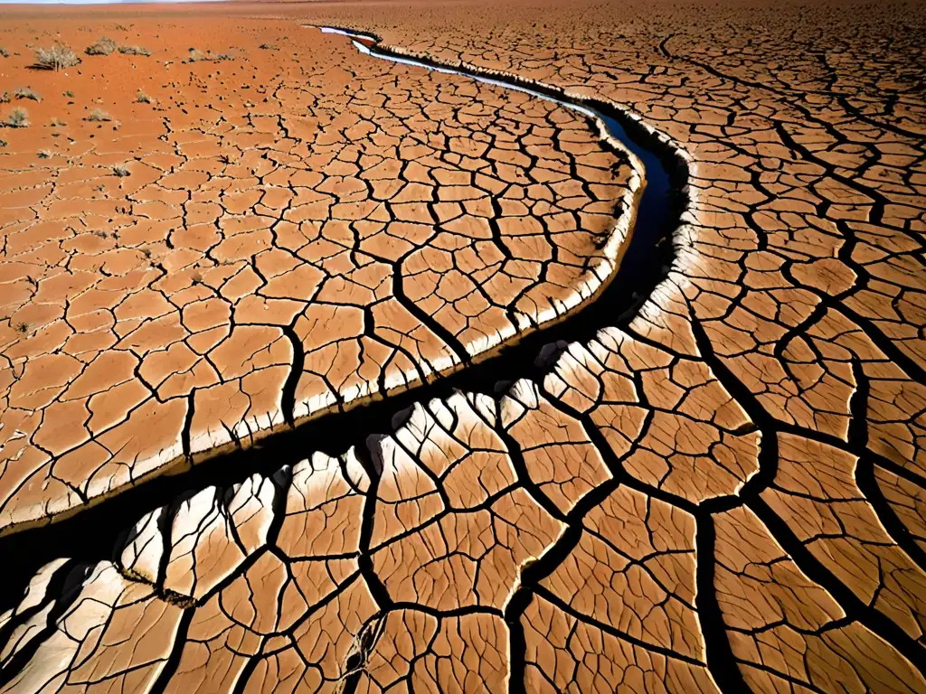 Un paisaje desolado en el Outback australiano con sequía extrema