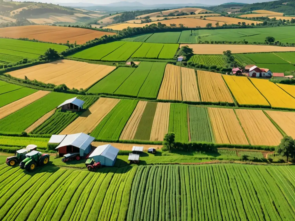 Un paisaje agrícola diverso muestra prácticas sostenibles