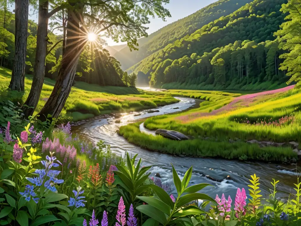 Un paraíso natural de colinas, bosques frondosos y un río serpenteante