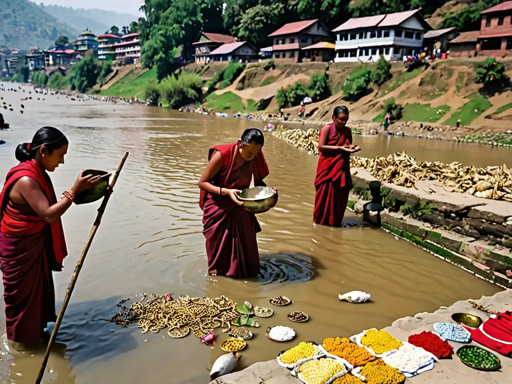 Río Bagmati en Nepal: rituales sagrados y contaminación, reflejando la necesidad de legislación ambiental para proteger ríos sagrados