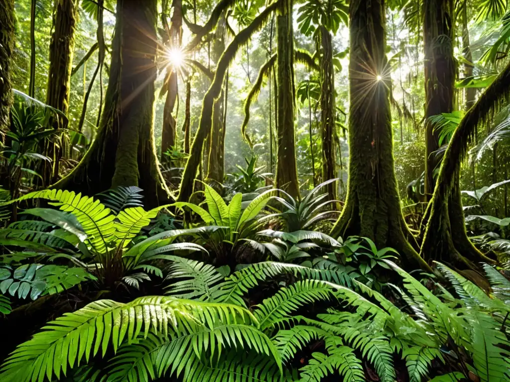Esplendor verde de la selva: belleza natural en HD Selva exuberante y vibrante con diversidad de vida vegetal