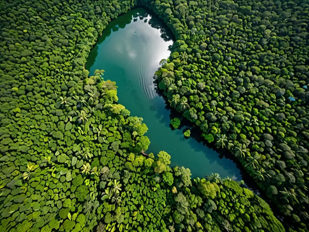 Selva tropical exuberante con río serpenteante, reflejando la vitalidad del ecosistema