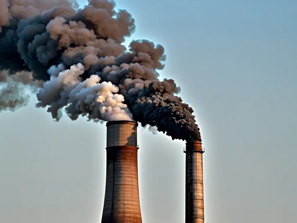 Smokestack industrial emitiendo contaminantes orgánicos, impacto global del convenio de Estocolmo