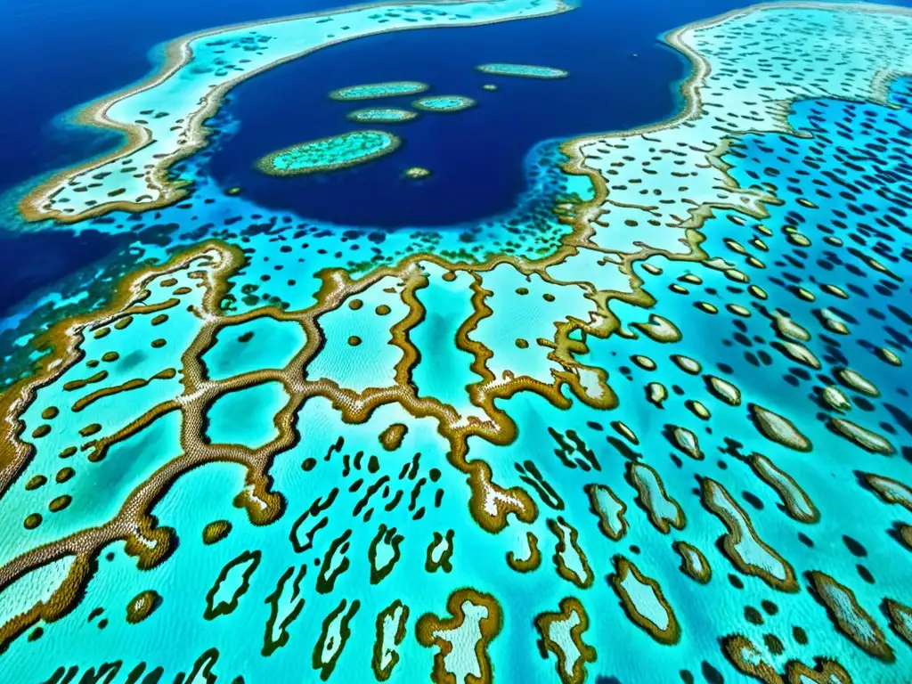 Sorprendente vista aérea del Gran Arrecife de Coral en Australia, mostrando la belleza y sustentabilidad del agua en Oceanía