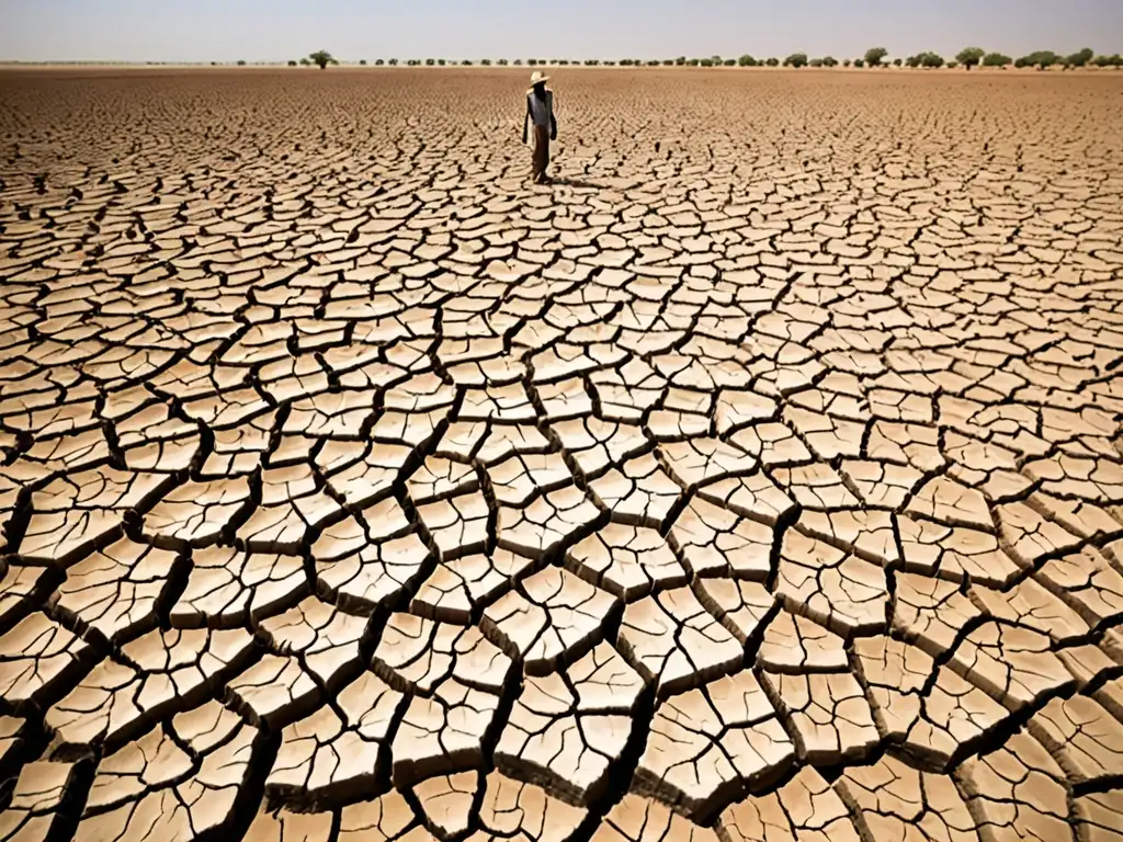 La tierra agrietada y seca bajo el sol abrasador destaca la necesidad de gestión hídrica en tiempos de sequía