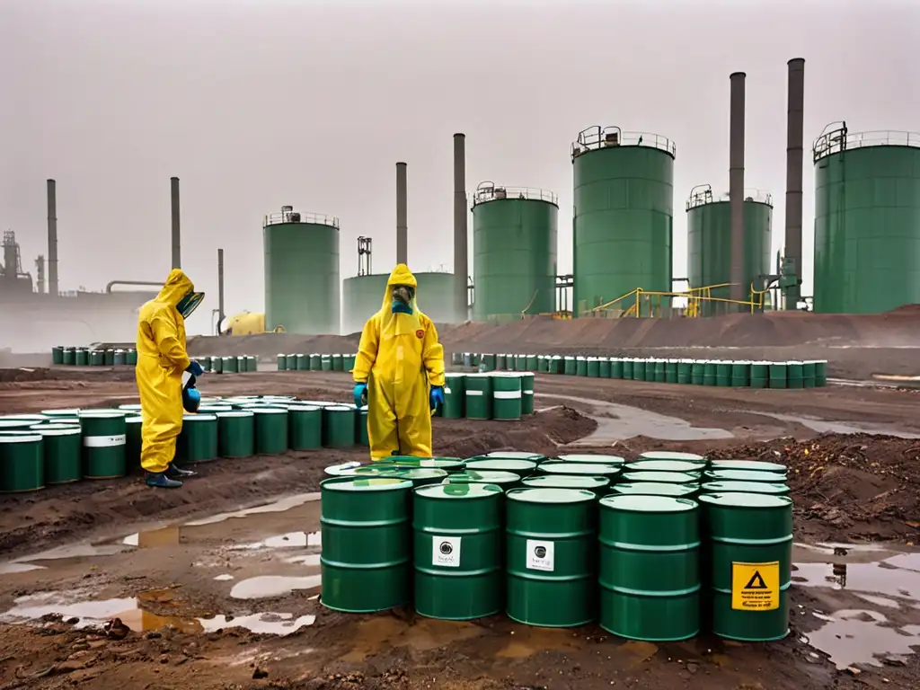 Trabajo seguro en sitio de residuos peligrosos, certificaciones ambientales garantizan protección en el manejo responsable