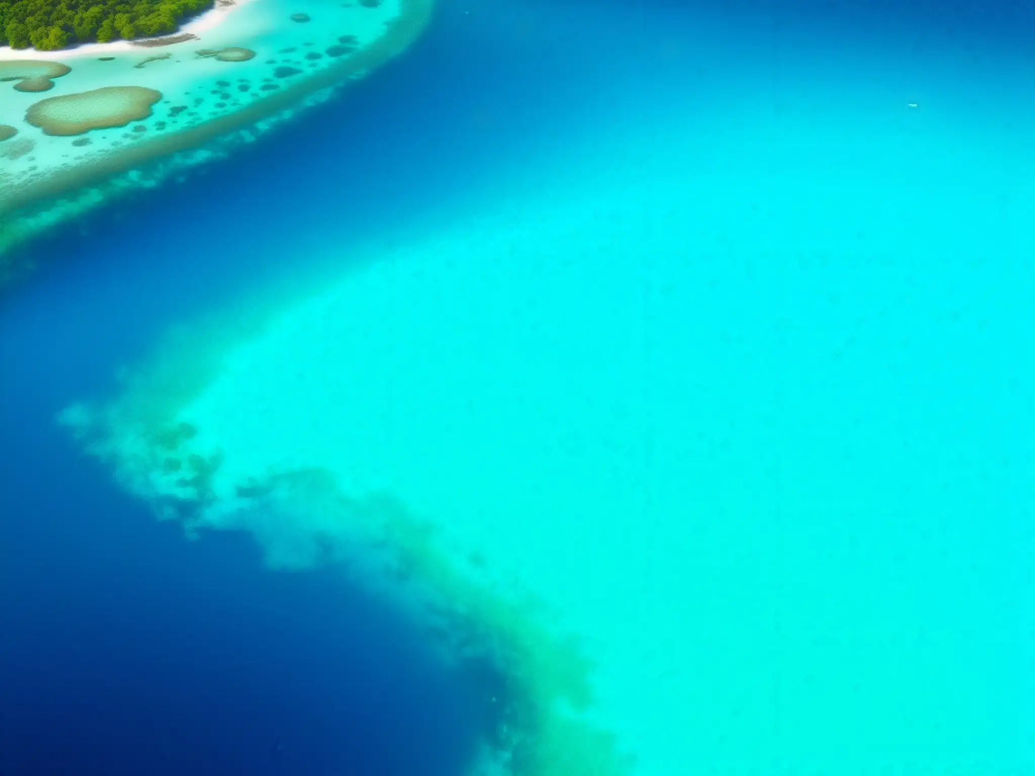 Vibrante arrecife de coral en un océano cristalino, con vida marina en detalle