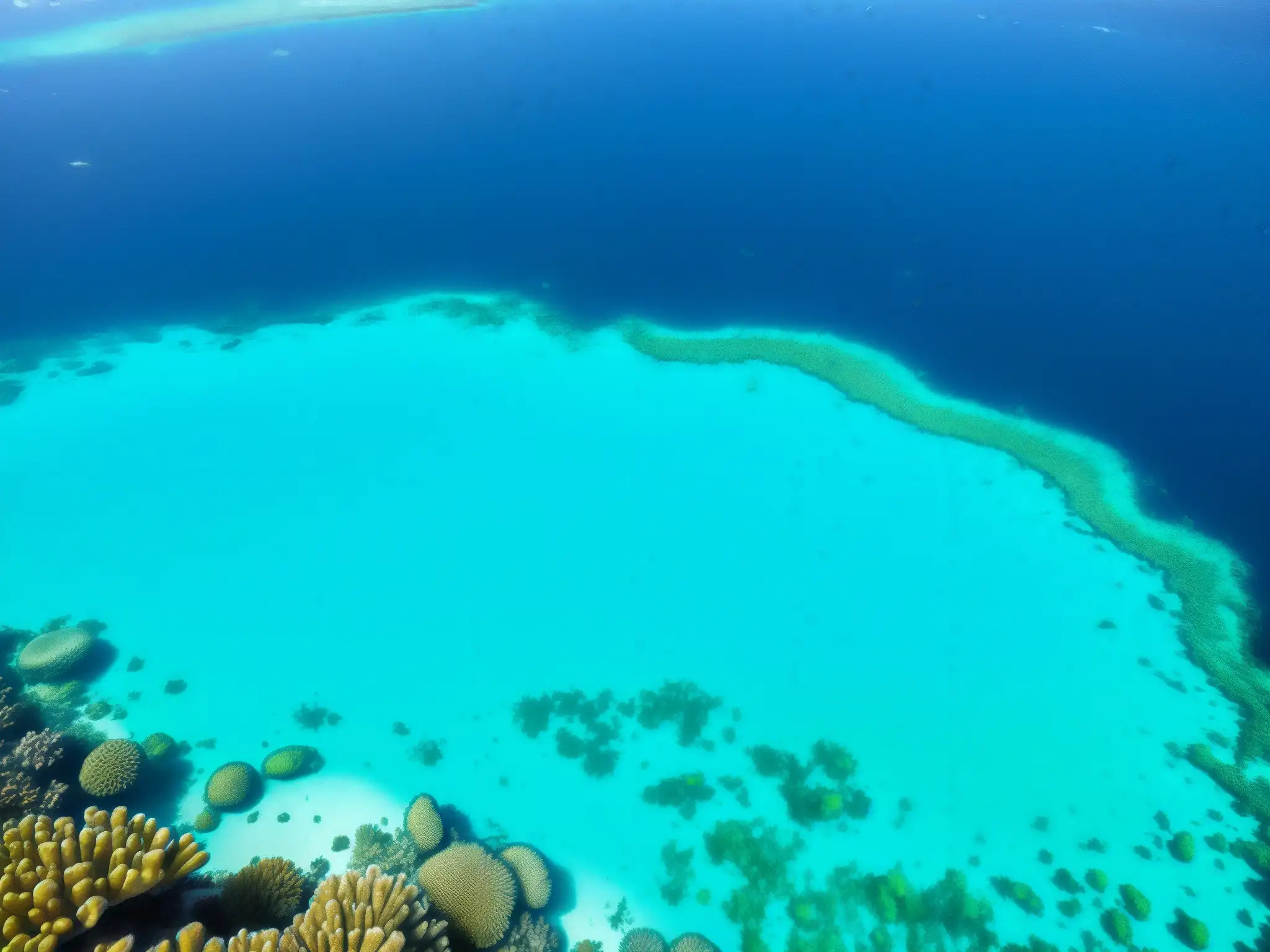 Vibrante arrecife de coral en el fondo del océano, reflejando la belleza de las áreas marinas protegidas