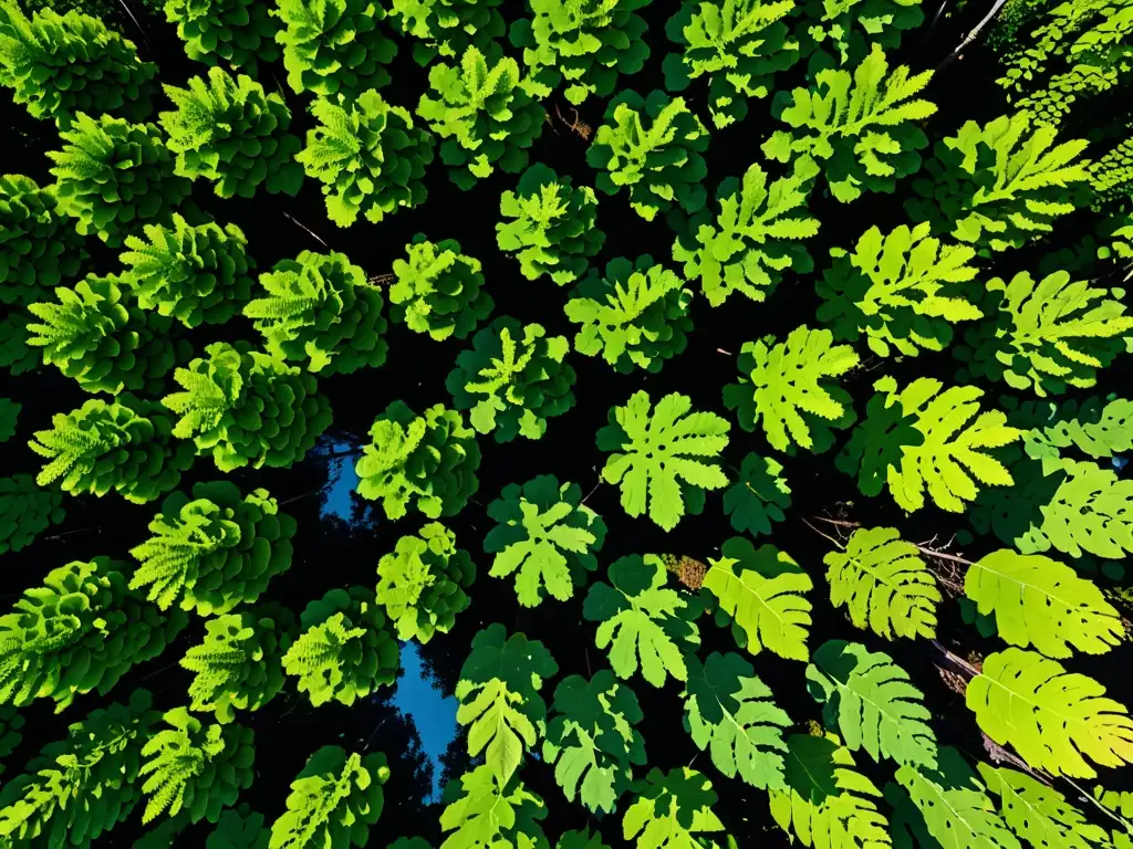 Vibrante bosque con diversidad de árboles, plantas y vida silvestre