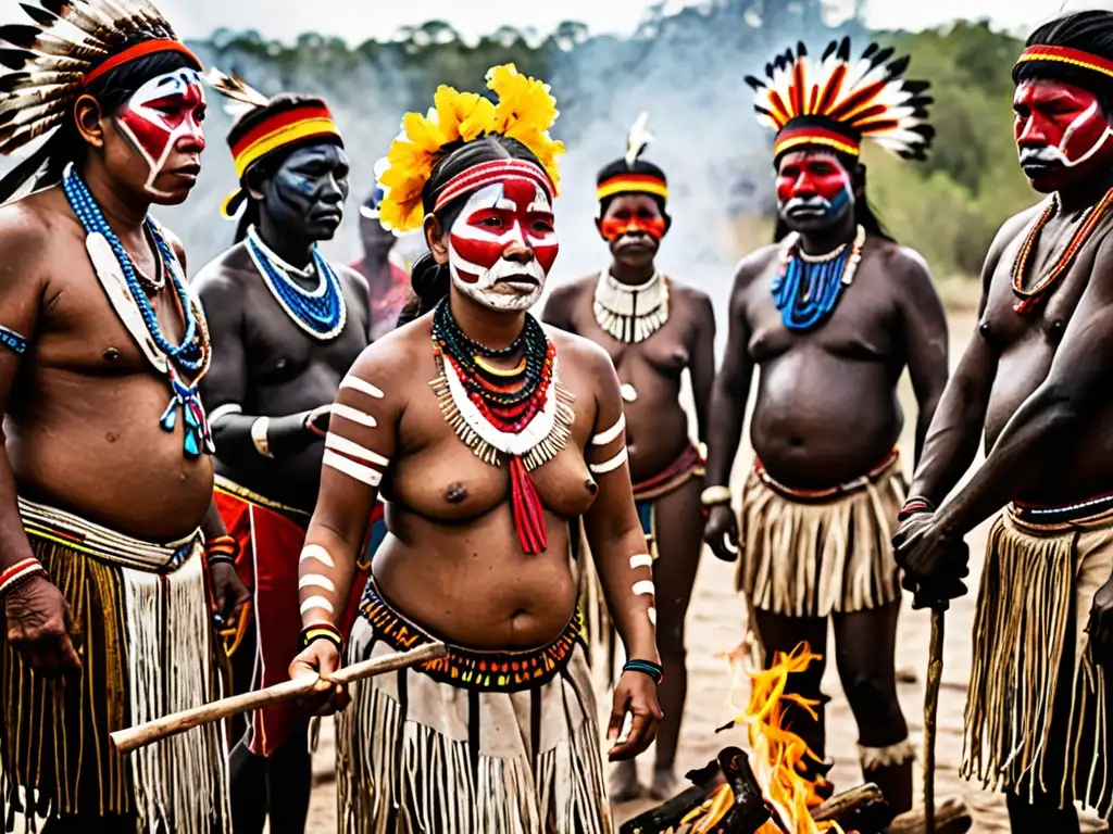 Vibrante ceremonia de danza en territorio indígena, resistencia cultural ante desplazamiento forzado y conflictos armados