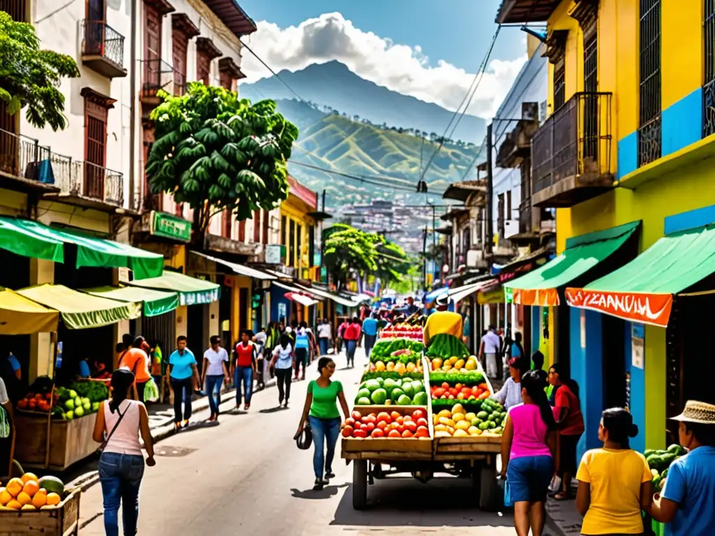 Vida urbana en una ciudad latinoamericana con montañas al fondo, destacando el impacto global del acuerdo de Escazú en la comunidad local