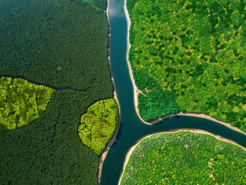 Vista aérea de la diversa Red Natura 2000, resaltando la interconexión de ecosistemas y la importancia de la conservación