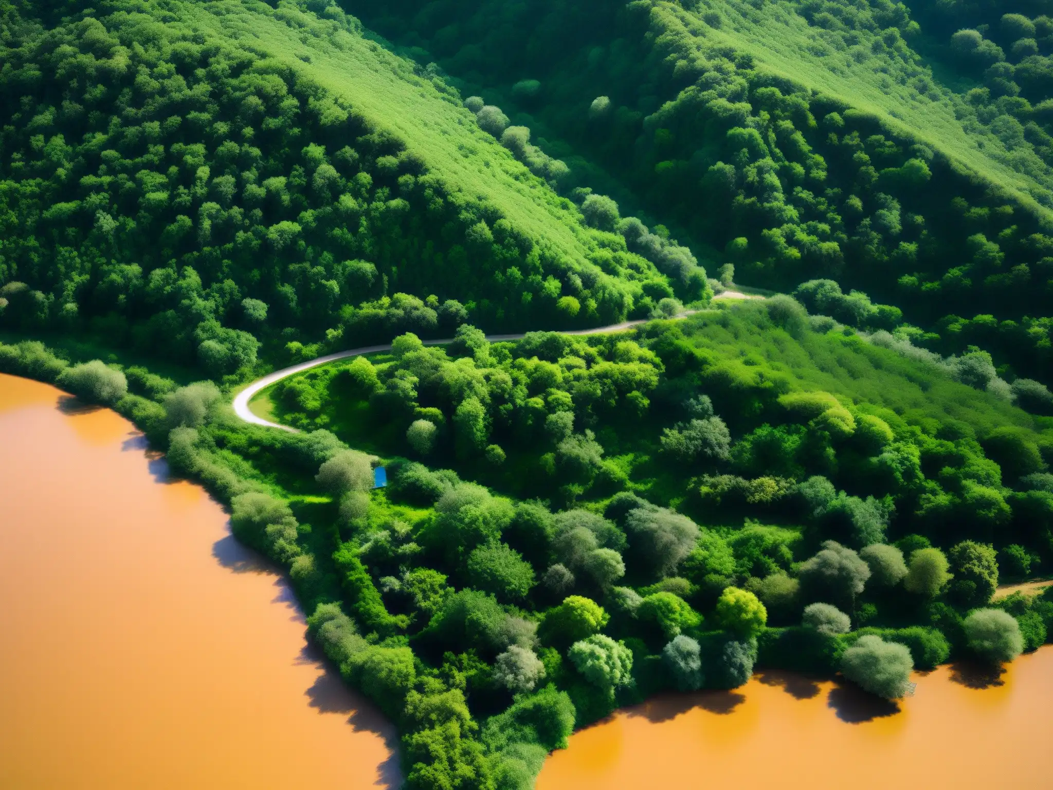 Vista aérea de un ecosistema español, resaltando el contraste entre áreas preservadas y urbanizadas