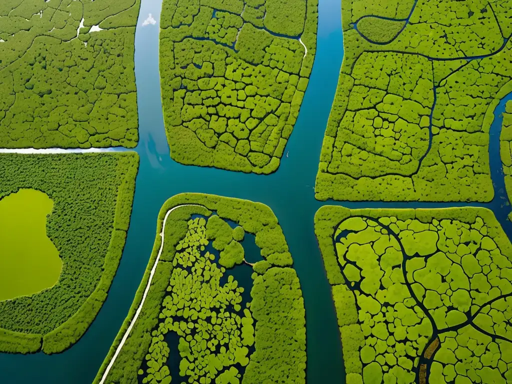 Vista aérea de humedal urbano exuberante, destacando la importancia protección humedales urbanos para equilibrio ecológico y bienestar comunitario