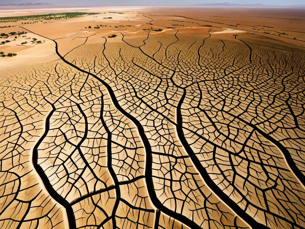 Vista aérea impactante muestra devastación por desertificación