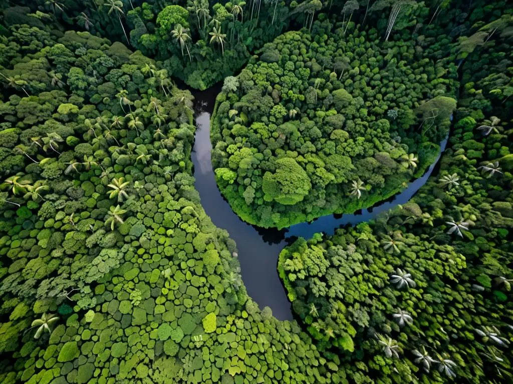 Vista aérea impactante de la exuberante selva de Indonesia, reflejando su impacto global y la deforestación