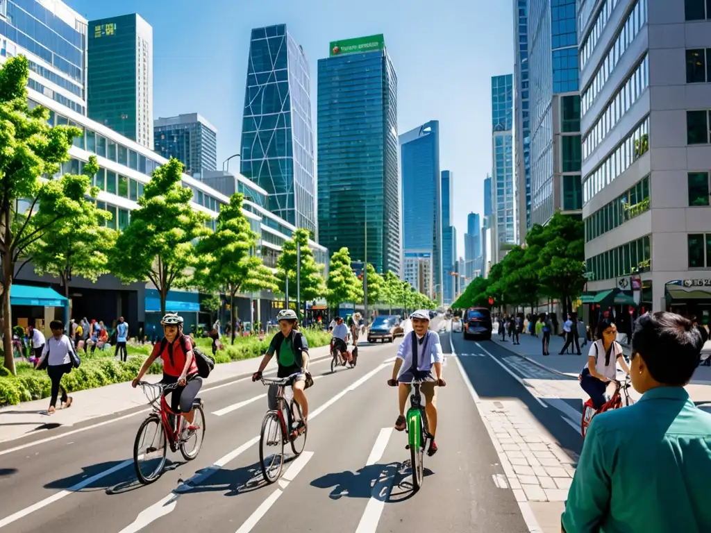 Vista de la ciudad con naturaleza urbana y planificación urbana sostenible derecho ambiental