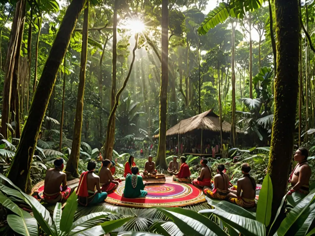 Una vista panorámica de un exuberante bosque tropical con árboles imponentes y una vegetación vibrante que se extiende hasta donde alcanza la vista