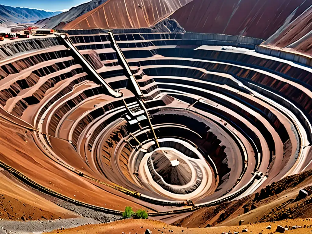 Vista panorámica de una mina a cielo abierto en los Andes, destacando la necesidad de legislación ambiental para empresas mineras