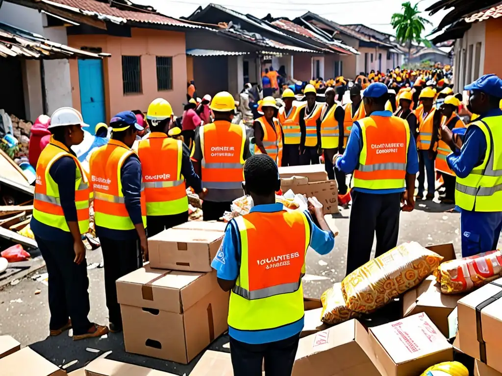 Voluntarios distribuyen ayuda tras impacto desastres naturales, mostrando solidaridad y derechos humanos